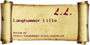 Langhammer Lilla névjegykártya